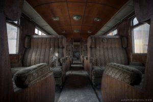 Adam X Urbex Urban Exploration Orient Express internal carriage corridor aisle