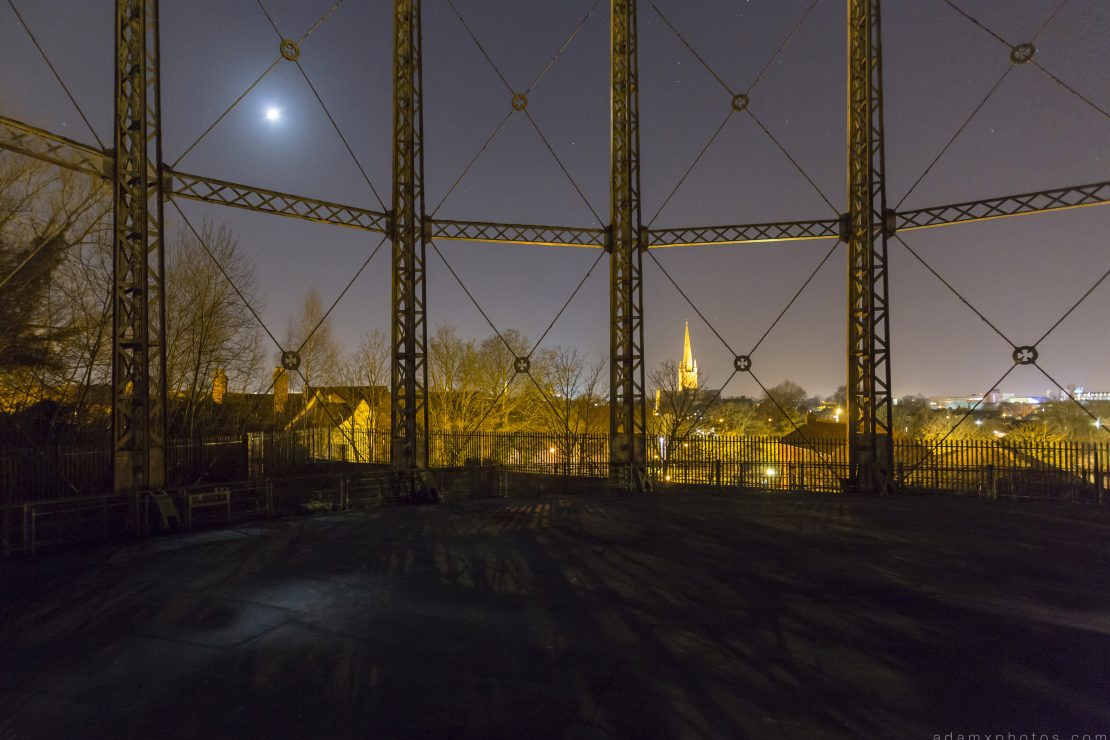 Norwich Gas Holder Night Nighttime Urbex Adam X Urban Exploration Access 2016 Abandoned decay lost forgotten derelict location creepy haunting eerie