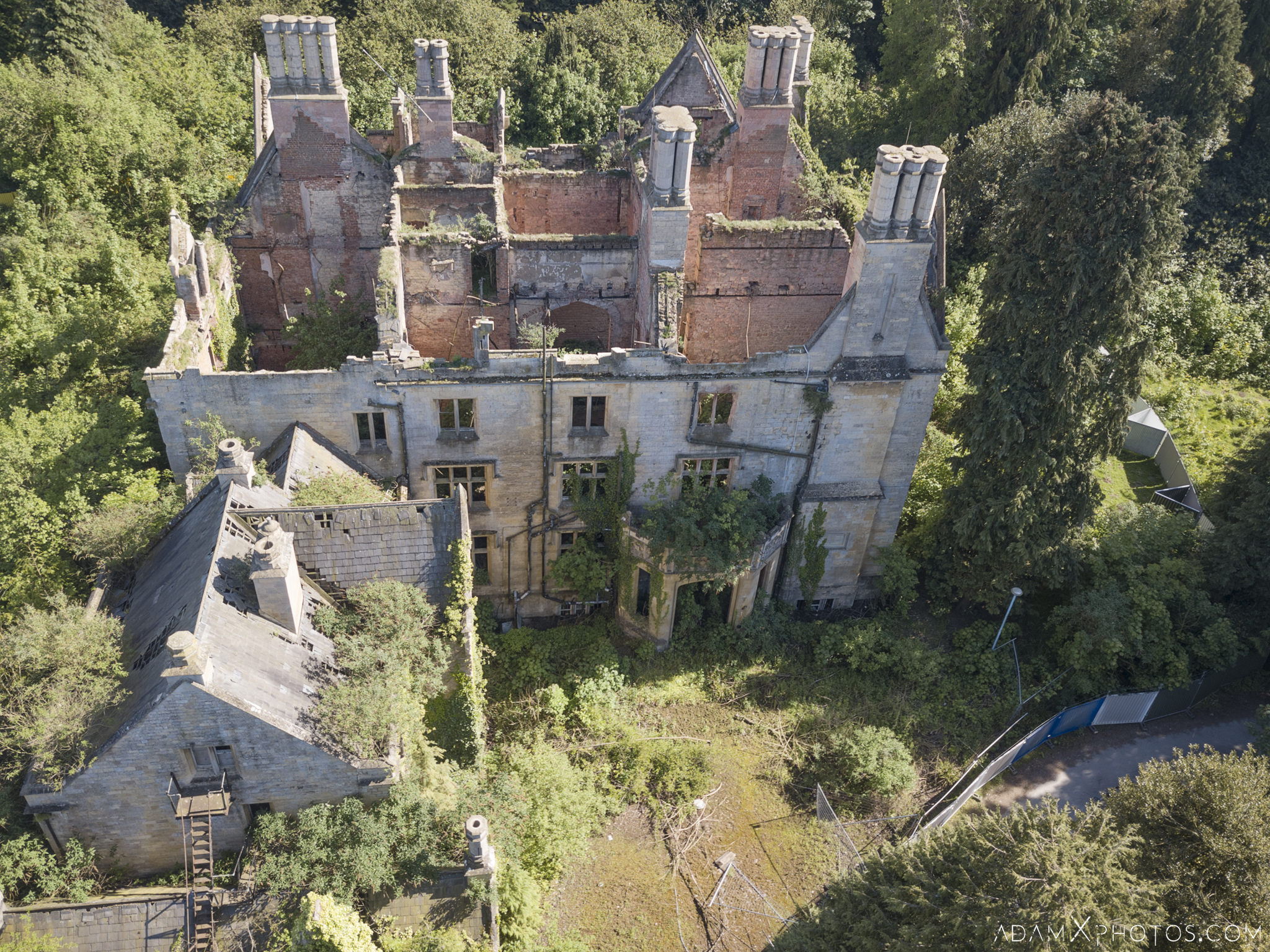Drone From Above aerial Nocton Hall manor shell ruin DJI Mavic overgrown Lincolnshire Adam X Urbex Urban Exploration Access 2018 Abandoned decay lost forgotten derelict location creepy haunting eerie