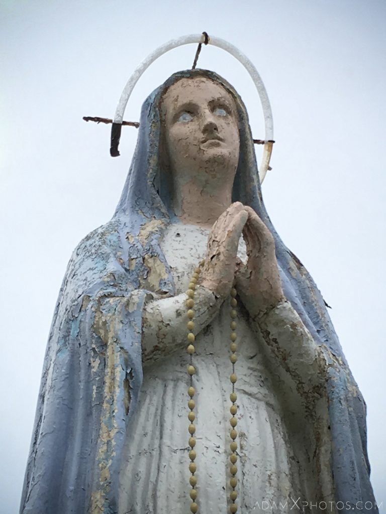 Mary statue close up Ennis District Lunatic Asylum Our Lady's Hospital Ennis County Clare Adam X Urbex Urban Exploration Ireland Ballinasloe Access 2017 Abandoned decay lost forgotten derelict location creepy haunting eerie