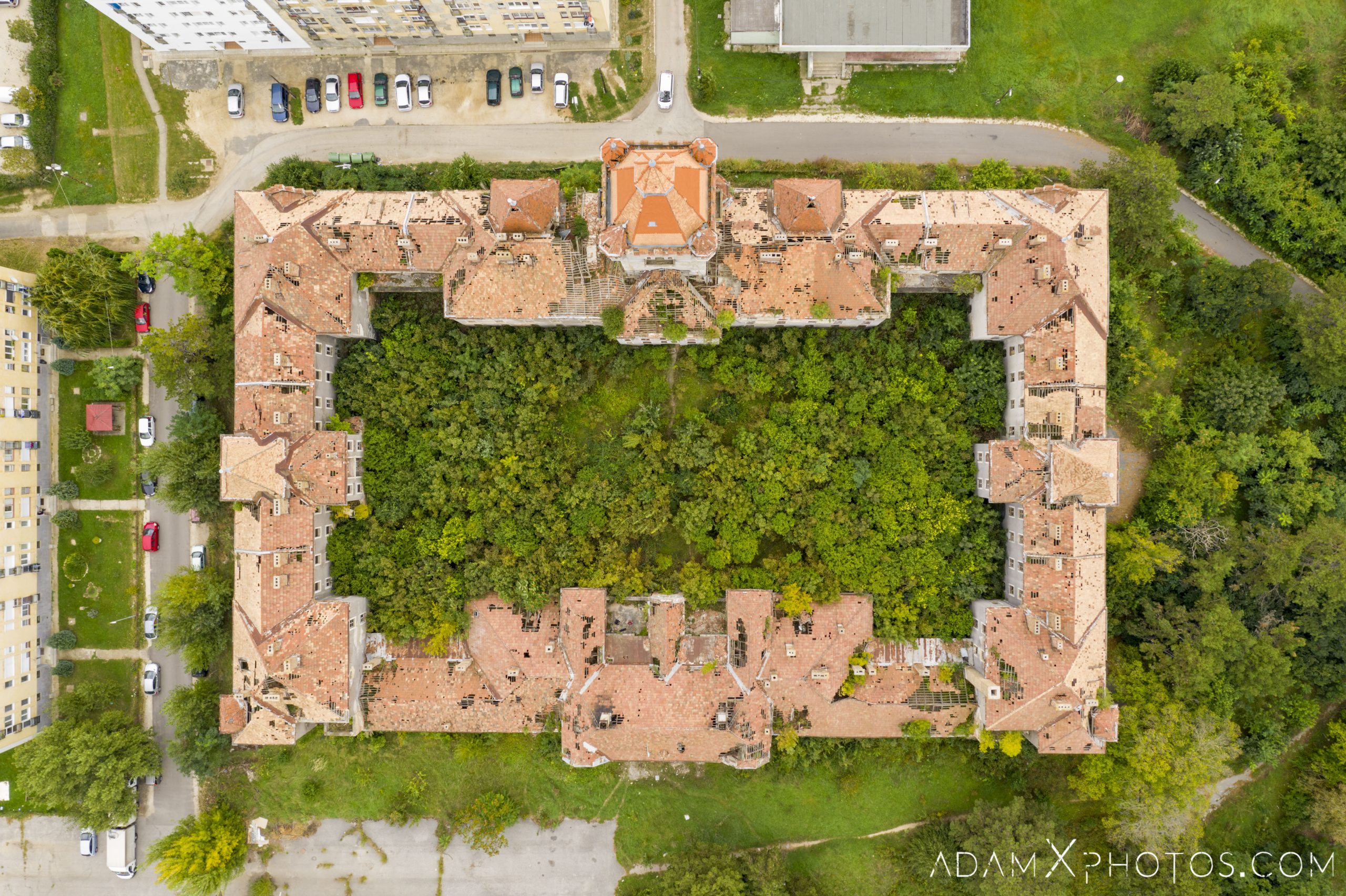 Hajmaskér Barracks drone aerial from above hungary Adam X Urbex Urban Exploration Access 2018 Abandoned decay ruins lost forgotten derelict location creepy haunting eerie