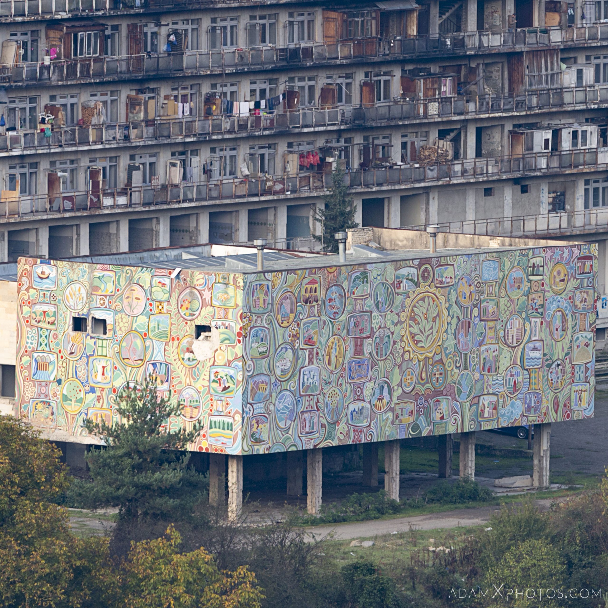 Borjomi apartments mural ex soviet era Georgia Adam X AdamXPhotos Urbex Urban Exploration 2018 Abandoned ruins lost forgotten derelict location